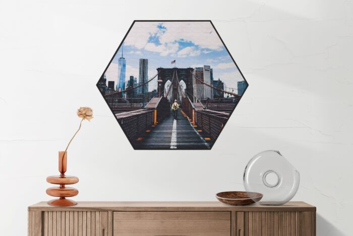 Akoestisch Schilderij Brooklyn Bridge New York Daglicht Hexagon Template Hexagon Steden 32 2 scaled 1