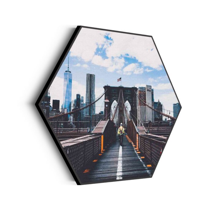 Akoestisch Schilderij Brooklyn Bridge New York Daglicht Hexagon Template Hexagon Steden 32 scaled 1