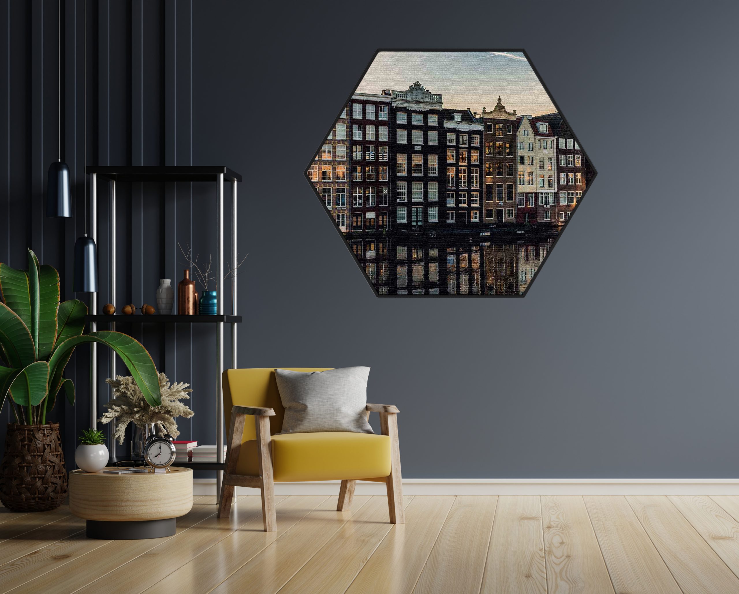 Akoestisch Schilderij Aan die Amsterdamse Gracht Hexagon Template Hexagon Steden 33 2 scaled 1