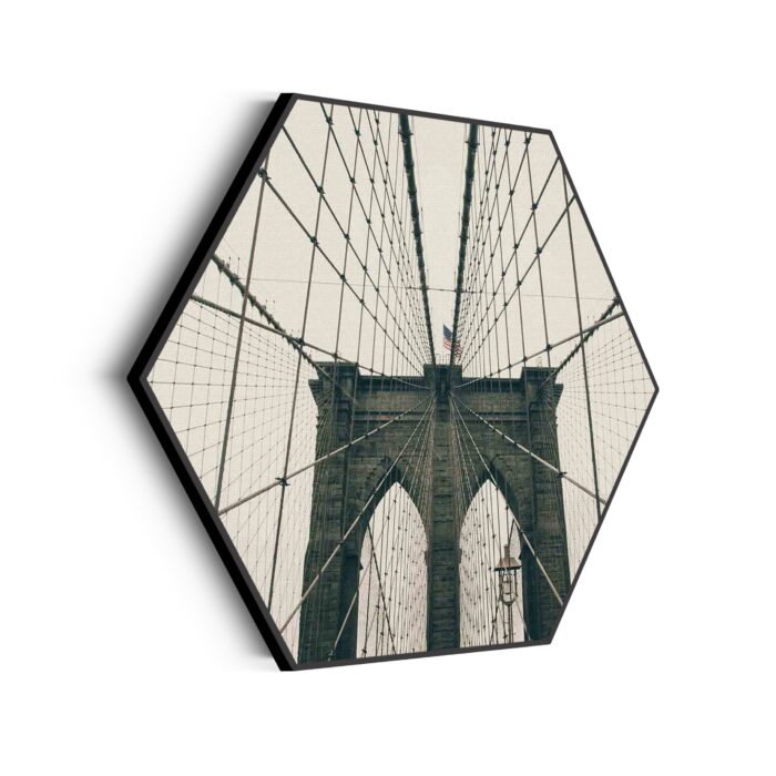 Akoestisch Schilderij Brooklyn Bridge New York City Hexagon Template Hexagon Steden 41 1 scaled 1