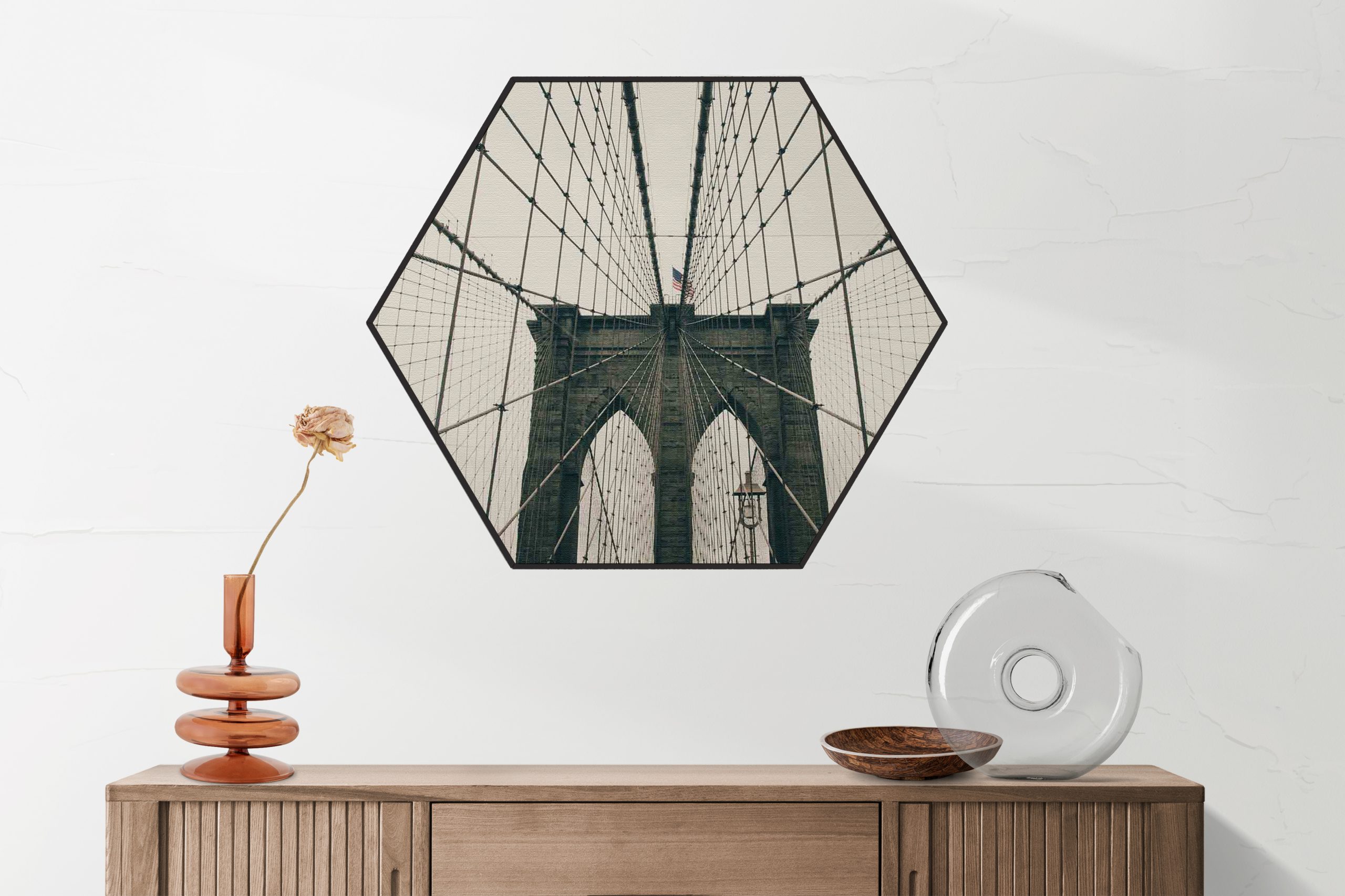 Akoestisch Schilderij Brooklyn Bridge New York City Hexagon Template Hexagon Steden 41 2 scaled 1