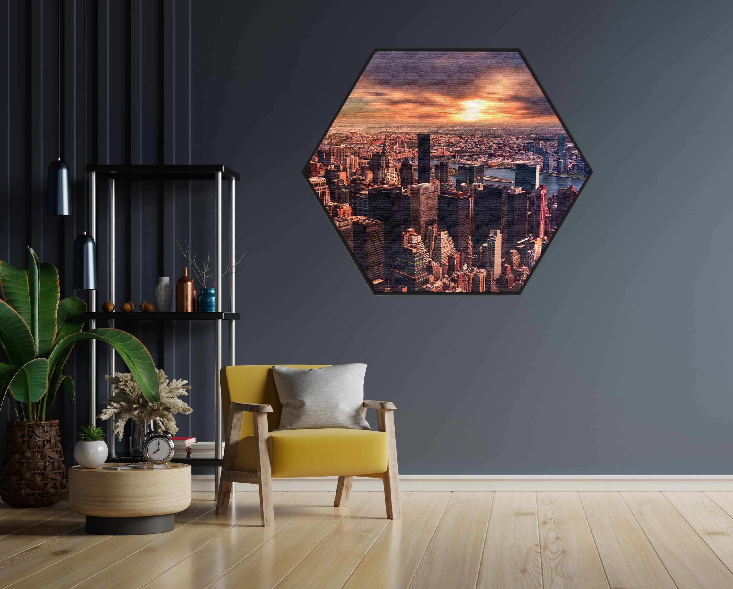 Akoestisch Schilderij New York Luchtfoto Hexagon Template Hexagon Steden 45 1 scaled 1