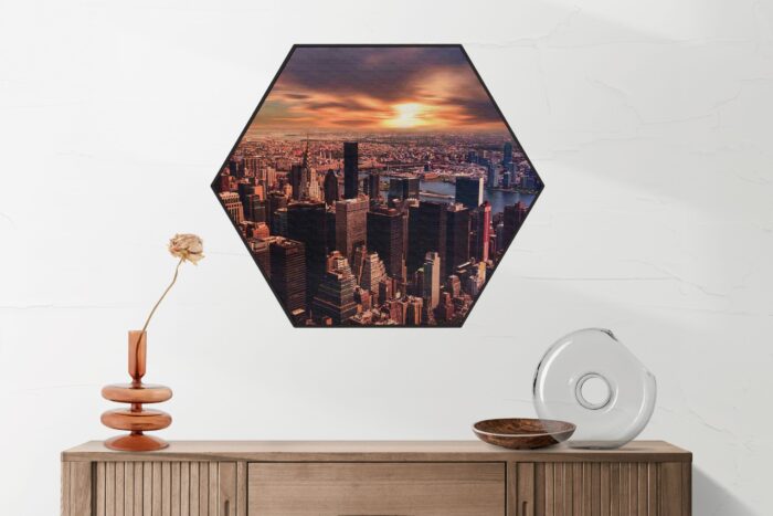 Akoestisch Schilderij New York Luchtfoto Hexagon Template Hexagon Steden 45 2 scaled 1