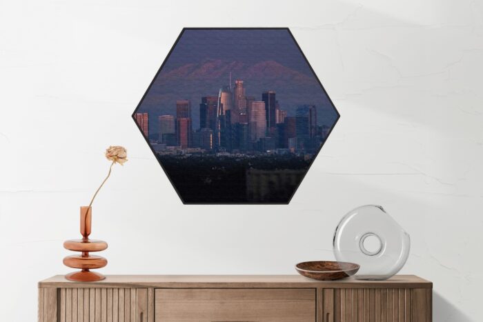 Akoestisch Schilderij Los Angeles at Night Hexagon Template Hexagon Steden 48 scaled 1