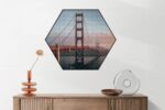 Akoestisch Schilderij Golden Gate Bridge San Francisco Hexagon Template Hexagon Steden 49 2 scaled 1