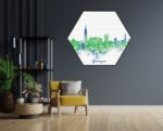 Akoestisch Schilderij Skyline Groningen Watercolor Paint Hexagon Template Hexagon Steden 8 1 scaled 1