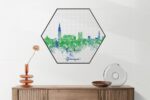 Akoestisch Schilderij Skyline Groningen Watercolor Paint Hexagon Template Hexagon Steden 8 2 scaled 1