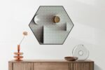 Akoestisch Schilderij Scandinavisch Wit met Goudkleurig Element Hexagon Template Hexagon abstract 01 2 scaled 1