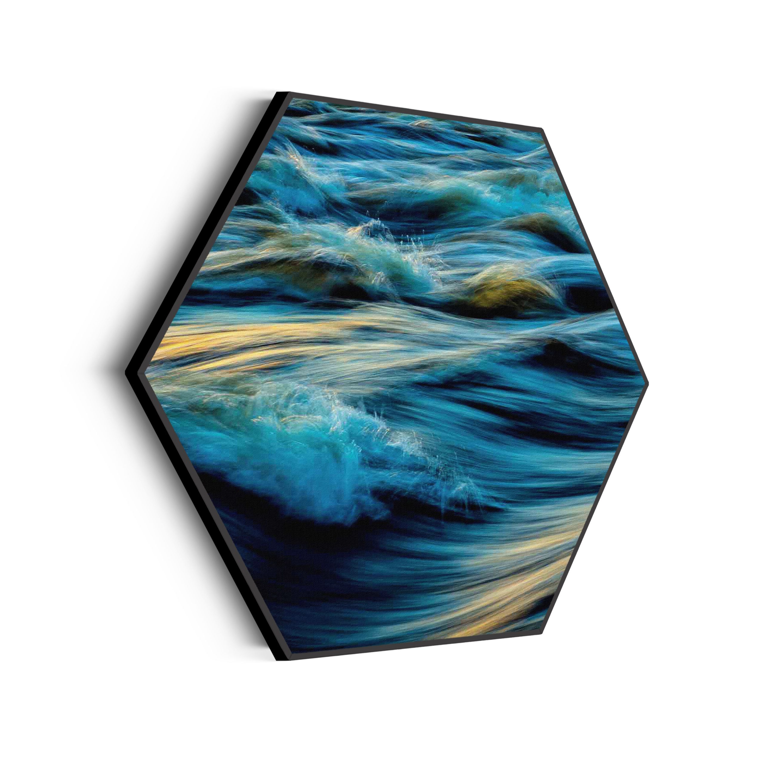 Akoestisch Schilderij Scandinavisch Wit met Goudkleurig Element Hexagon Template Hexagon abstract 02 scaled 1