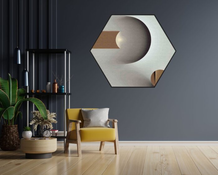 Akoestisch Schilderij Scandinavisch Wit met Goudkleurig Element 03 Hexagon Template Hexagon abstract 101 1 scaled 1