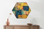 Akoestisch Schilderij Kunst Mondriaan Stijl Kleurrijk Hexagon Template Hexagon abstract 103 2 scaled 1