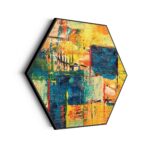 Akoestisch Schilderij Kunst Mondriaan Stijl Kleurrijk Hexagon Template Hexagon abstract 103 scaled 1