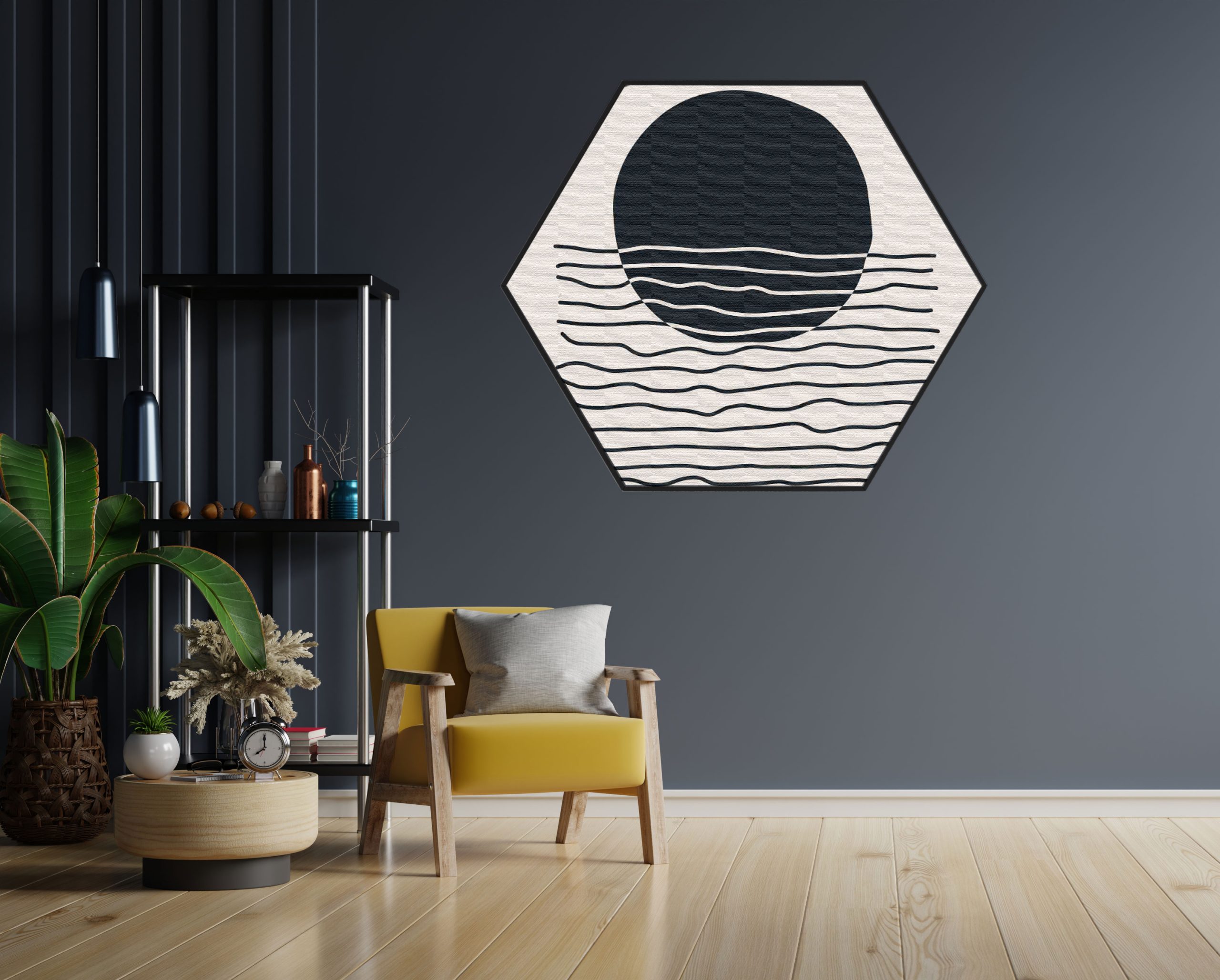 Akoestisch Schilderij Scandinavisch Basis Zwart Hexagon Template Hexagon abstract 11 1 scaled 1