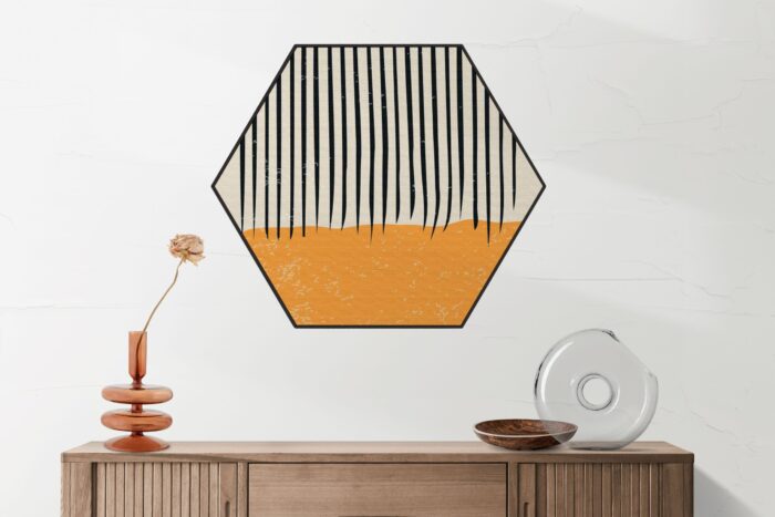 Akoestisch Schilderij Scandinavisch Oranje Zwart Hexagon Template Hexagon abstract 115 2 scaled 1
