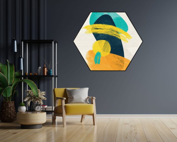 Akoestisch Schilderij Scandinavisch Design Kleurrijk Hexagon Template Hexagon abstract 117 1 scaled 1