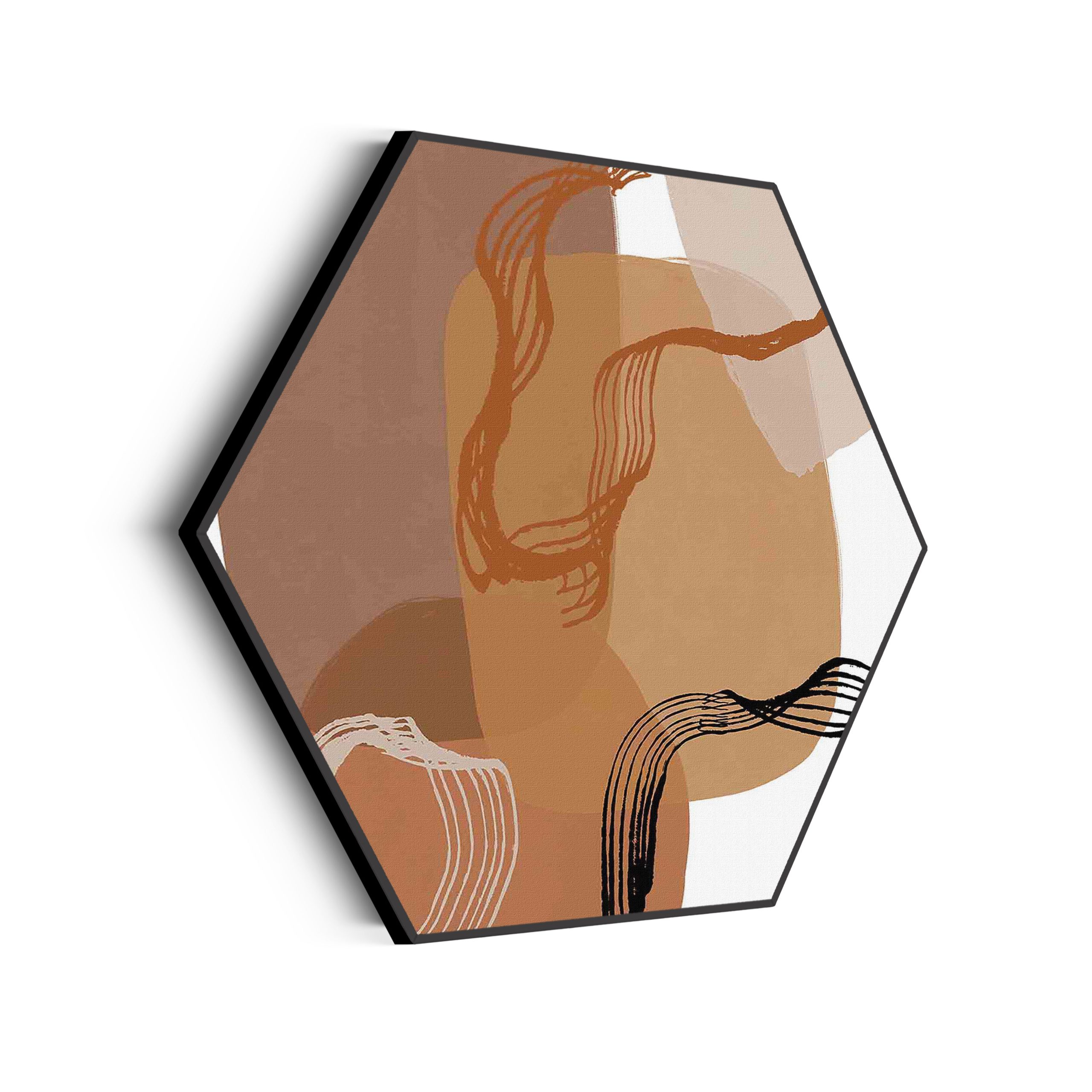 Akoestisch Schilderij Scandinavisch Wit met Goudkleurig Element Hexagon Template Hexagon abstract 14 scaled 1