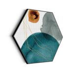 Akoestisch Schilderij Scandinavisch Wit met Goudkleurig Element Hexagon Template Hexagon abstract 20 scaled 1