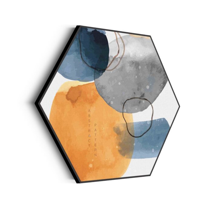 Akoestisch Schilderij Scandinavisch Wit met Goudkleurig Element Hexagon Template Hexagon abstract 31 scaled 1