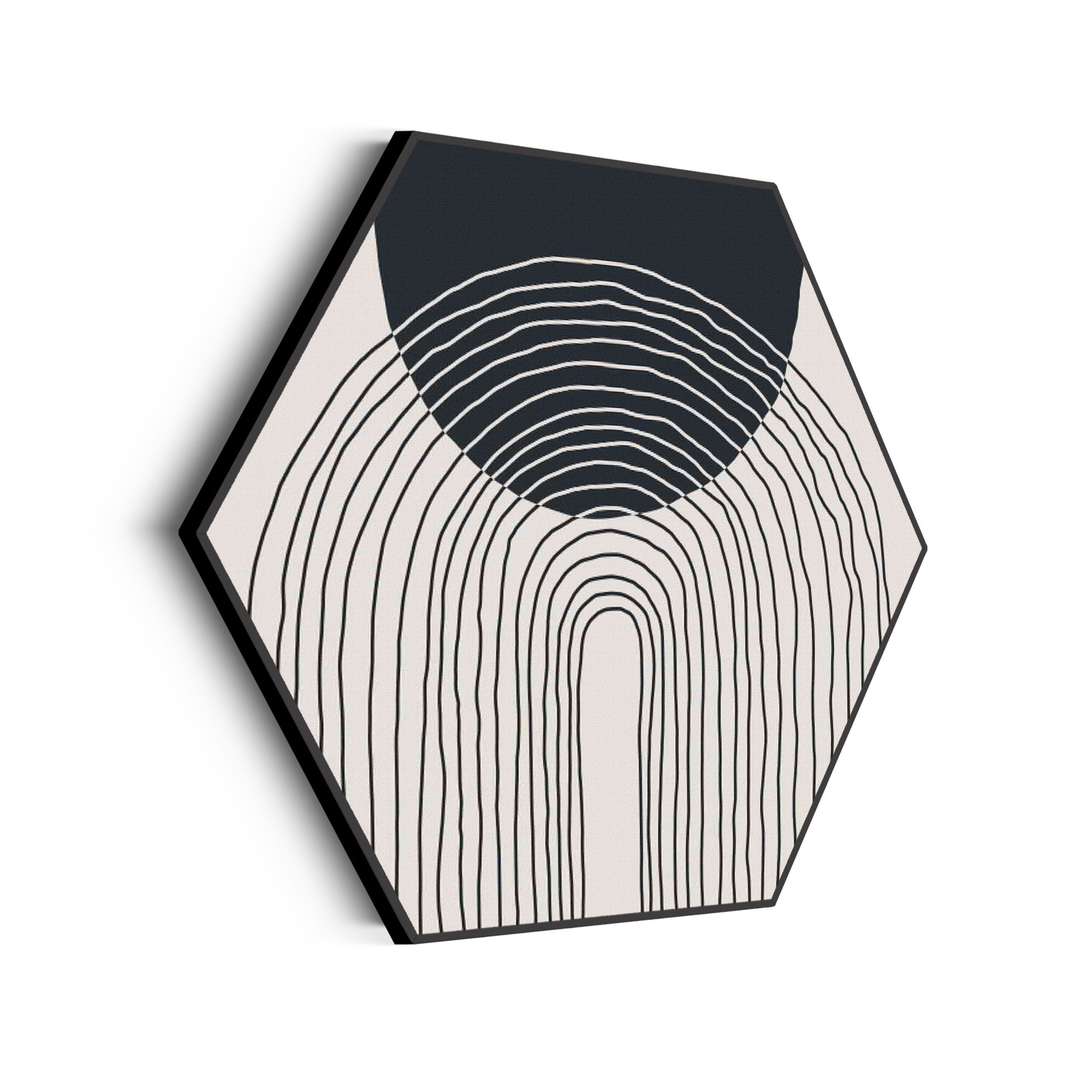 Akoestisch Schilderij Scandinavisch Wit met Goudkleurig Element Hexagon Template Hexagon abstract 32 scaled 1