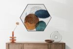 Akoestisch Schilderij Scandinavisch Wit met Goudkleurig Element Hexagon Template Hexagon abstract 34 2 scaled 1