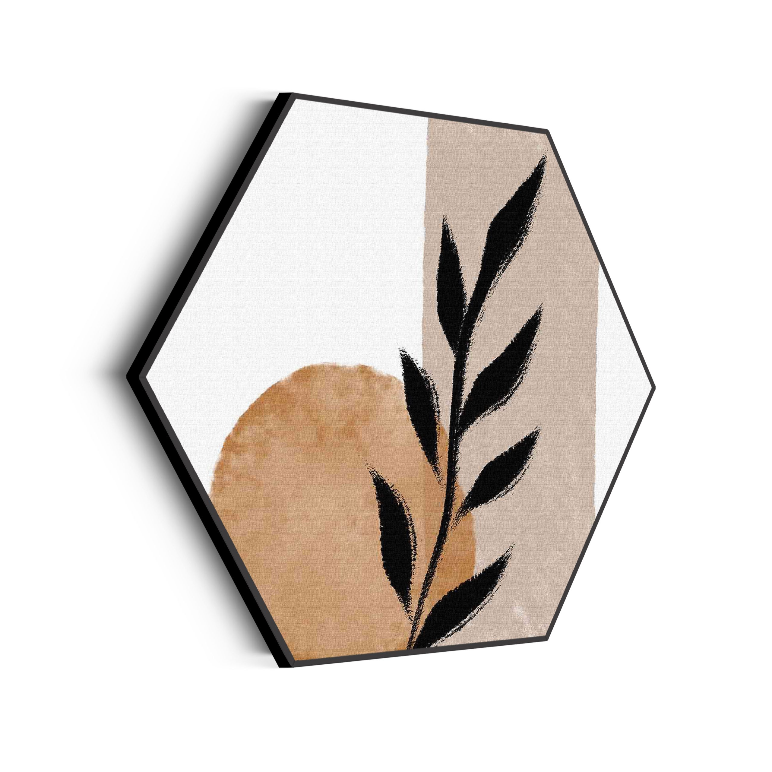 Akoestisch Schilderij Scandinavisch Wit met Goudkleurig Element Hexagon Template Hexagon abstract 40 scaled 1