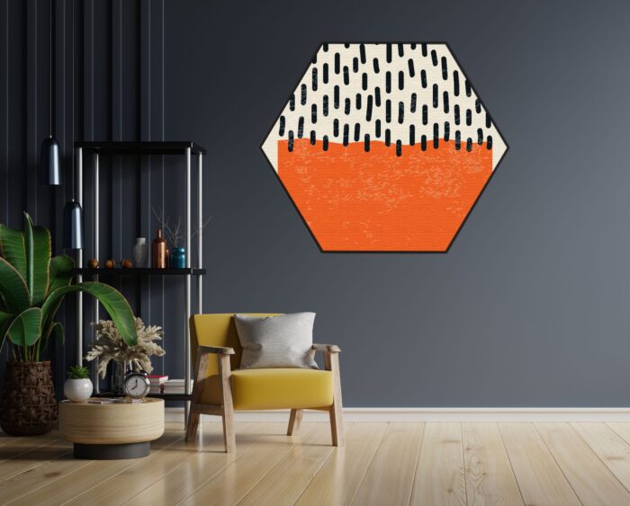 Akoestisch Schilderij Scandinavisch Oranje Hexagon Template Hexagon abstract 60 1 scaled 1