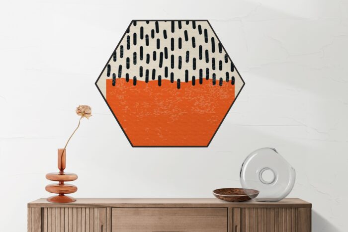 Akoestisch Schilderij Scandinavisch Oranje Hexagon Template Hexagon abstract 60 2 scaled 1