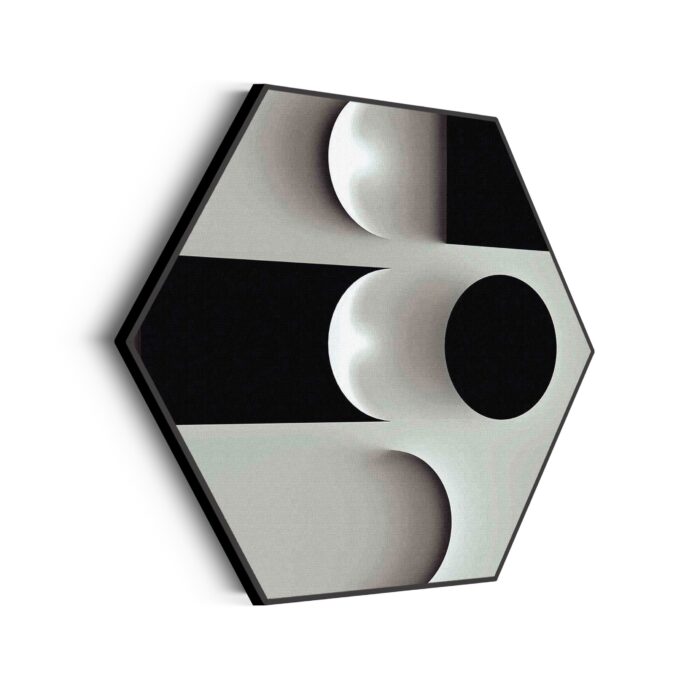 Akoestisch Schilderij Scandinavisch Wit met Zwart Element 02 Hexagon Template Hexagon abstract 62 scaled 1