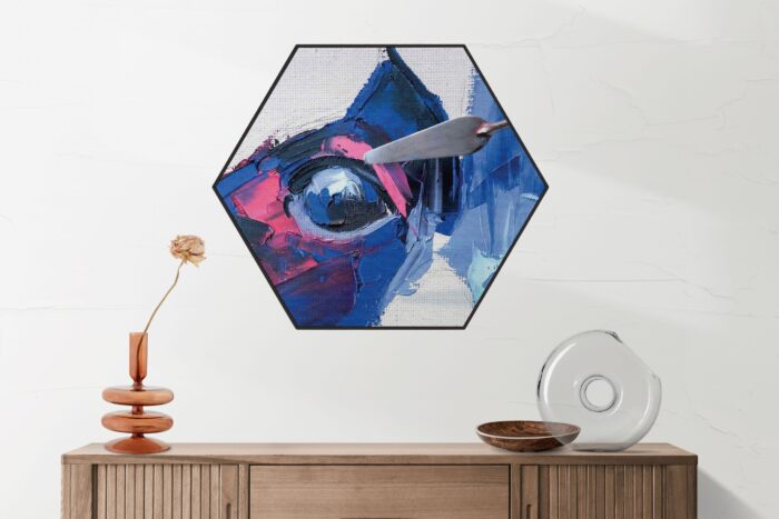 Akoestisch Schilderij Niet Afgeschilderde Dierenkop Kleurrijk Hexagon Template Hexagon abstract 76 2 scaled 1