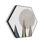 Akoestisch Schilderij Blad met Goud en Zilvere Elementen Hexagon Template Hexagon abstract 78 scaled 1