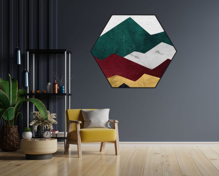 Akoestisch Schilderij Kleurrijke Bergen 02 Hexagon Template Hexagon abstract 80 1 scaled 1