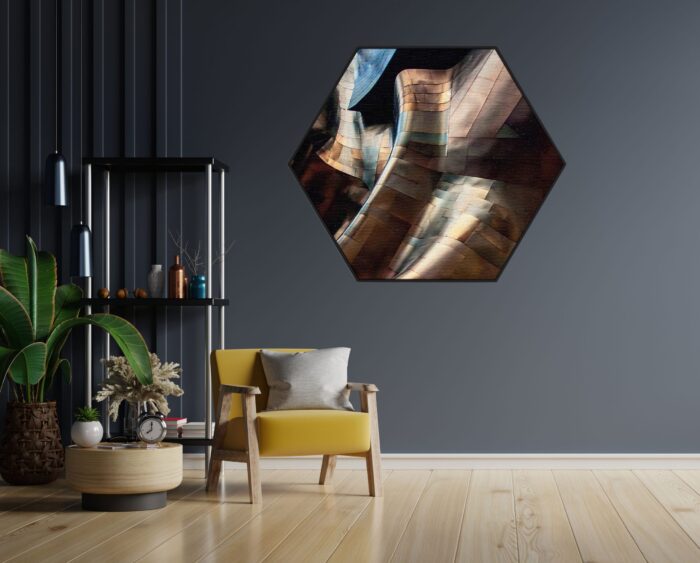 Akoestisch Schilderij Gebogen Stalen Platen - Twisted Metal Hexagon Template Hexagon abstract 82 1 scaled 1