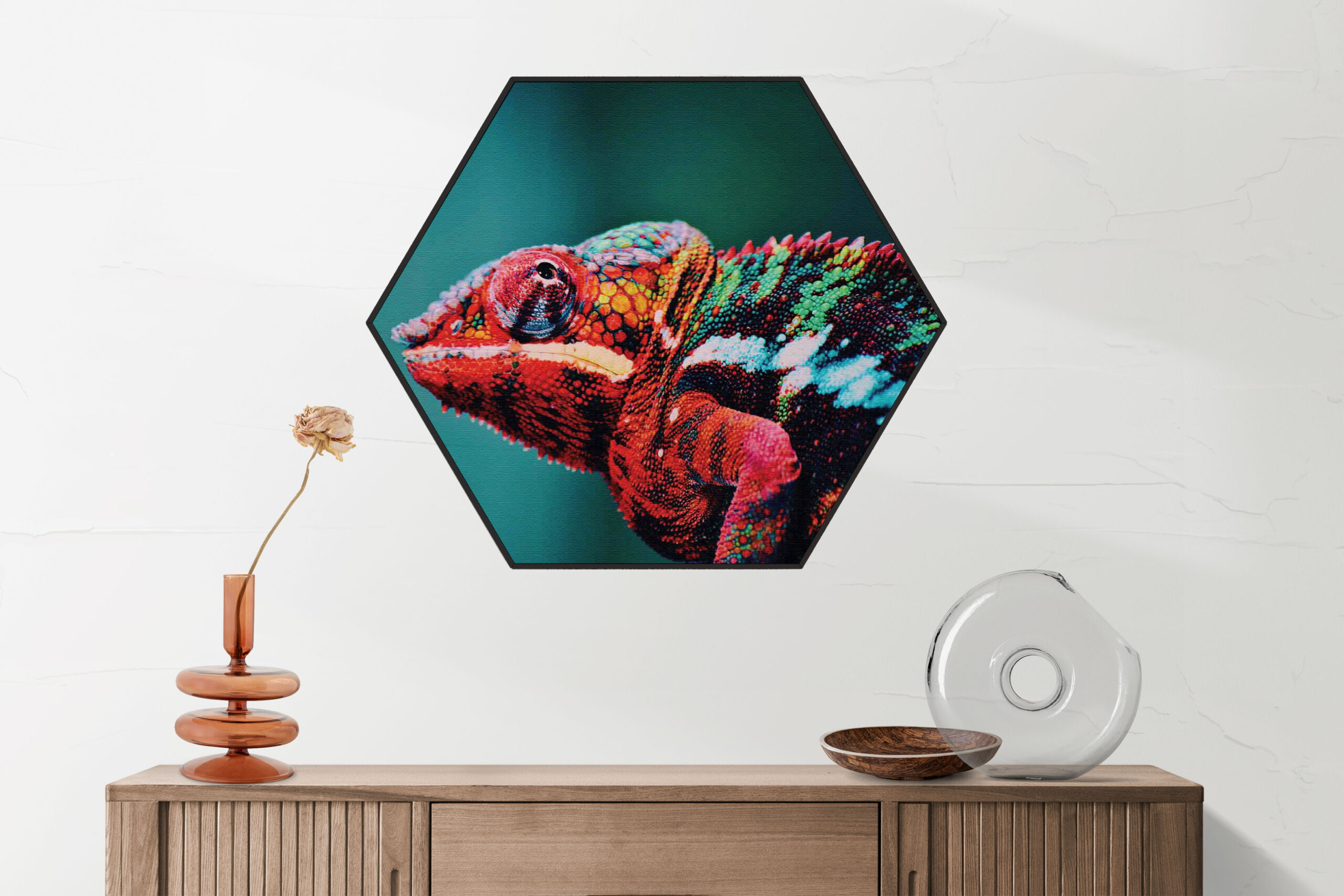 Akoestisch Schilderij Springende Dolfijnen Goud 01 Hexagon Template Hexagon dieren 10 2 scaled 1
