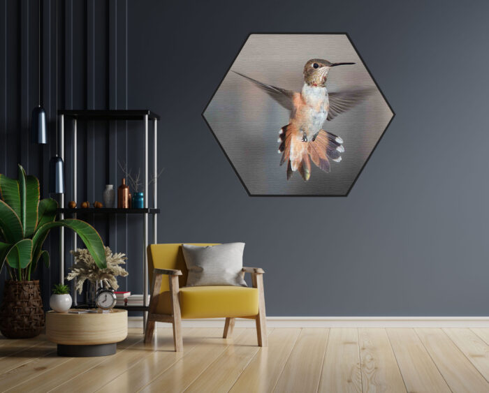 Akoestisch Schilderij De Vliegende Kolibrie Vogel Hexagon Template Hexagon dieren 19 1 scaled 1