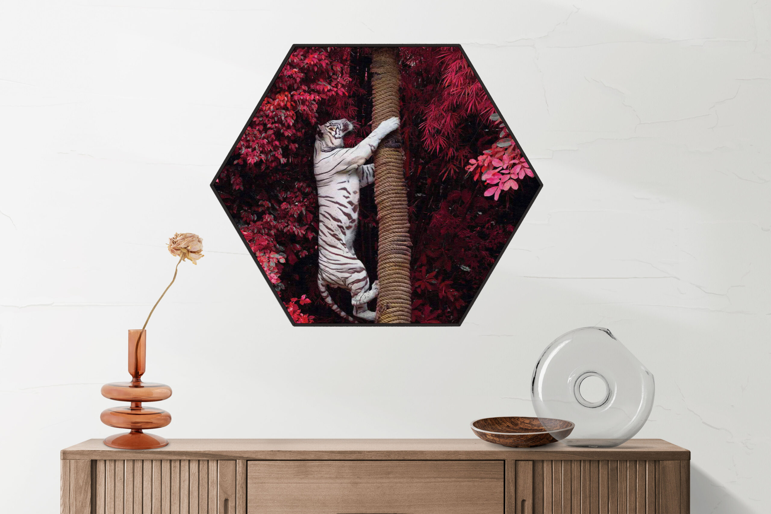 Akoestisch Schilderij Het Beschermde Welpje Hexagon Template Hexagon dieren 28 2 scaled 1