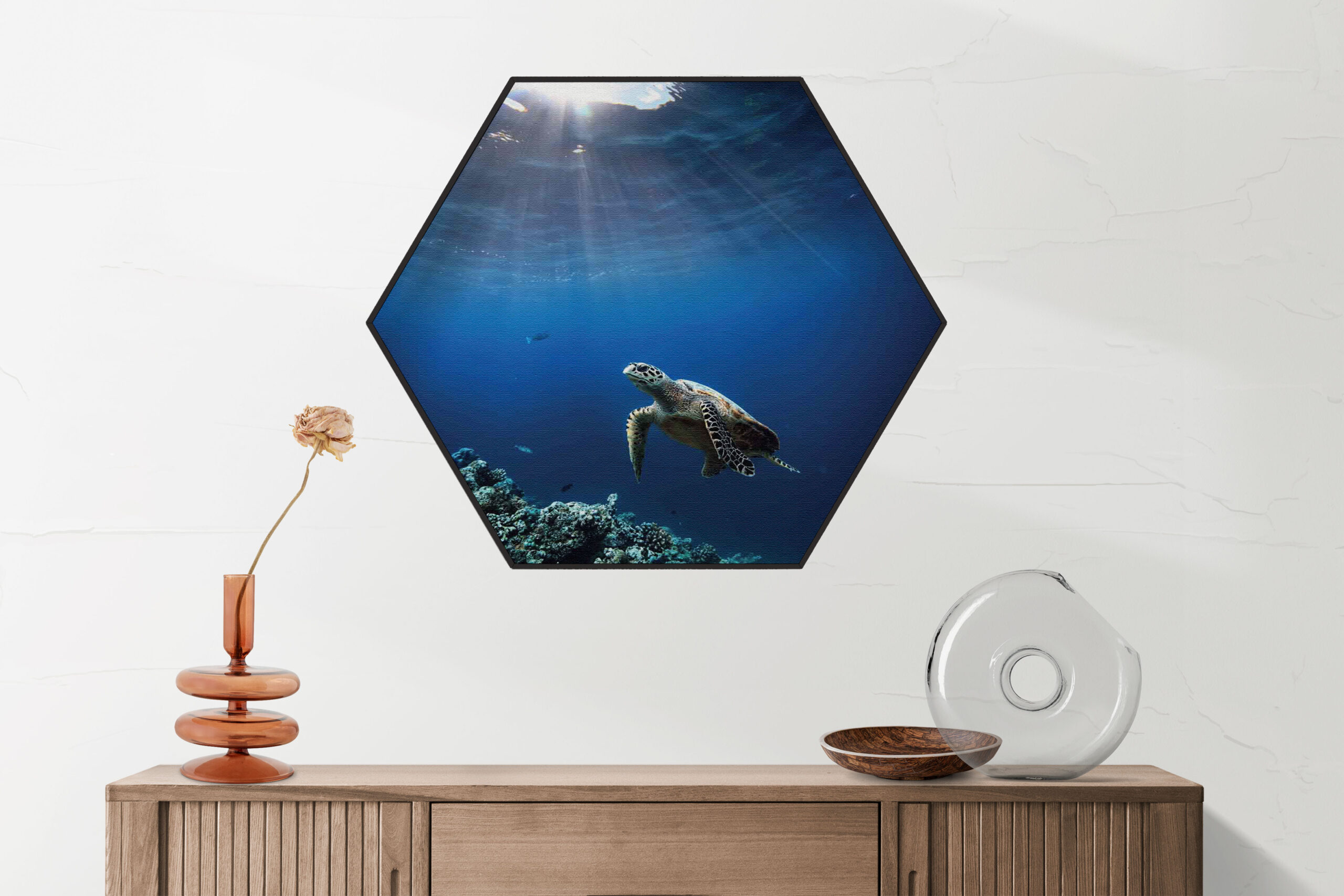 Akoestisch Schilderij Het Beschermde Welpje Hexagon Template Hexagon dieren 30 2 scaled 1