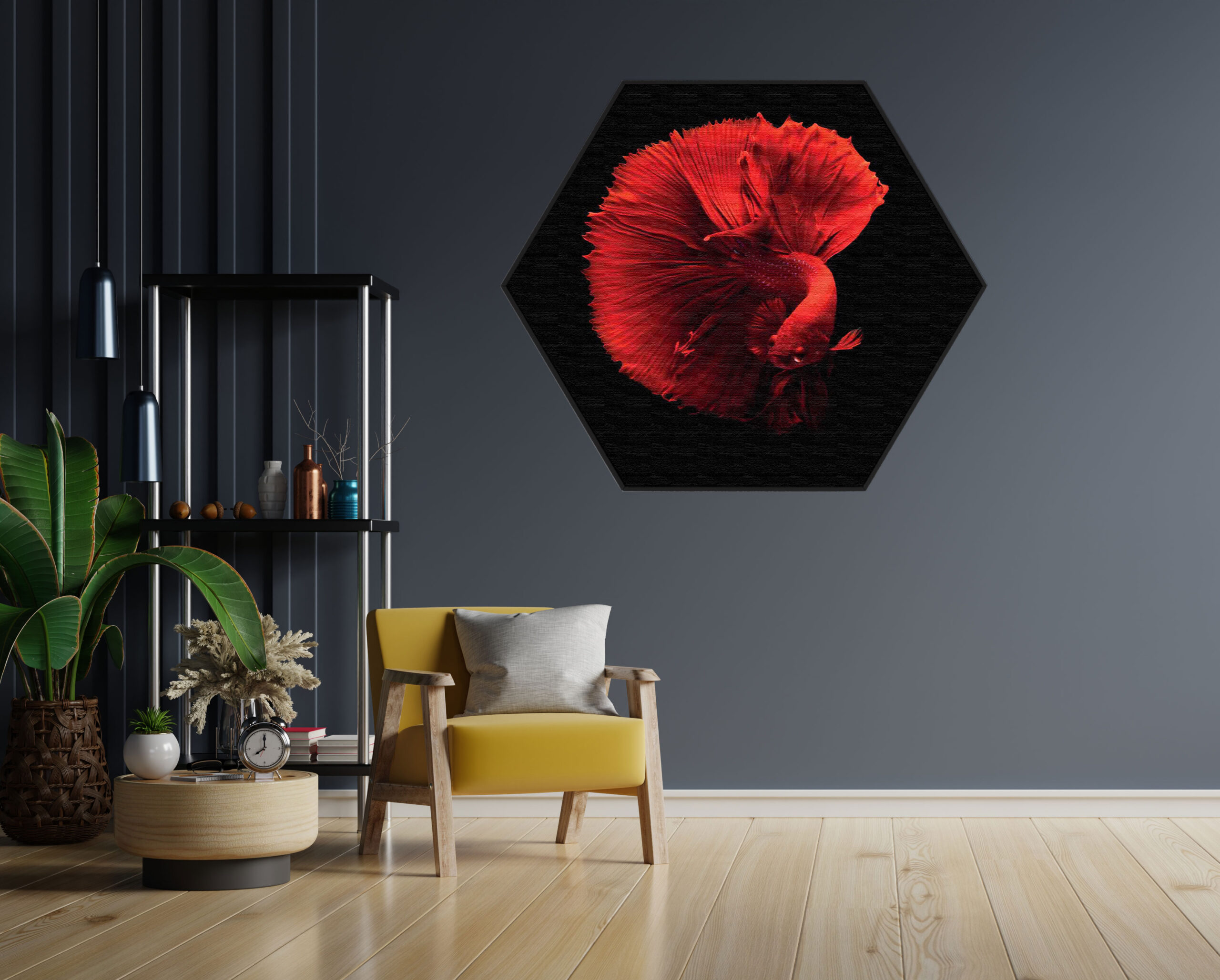 Akoestisch Schilderij Het Beschermde Welpje Hexagon Template Hexagon dieren 32 1 scaled 1