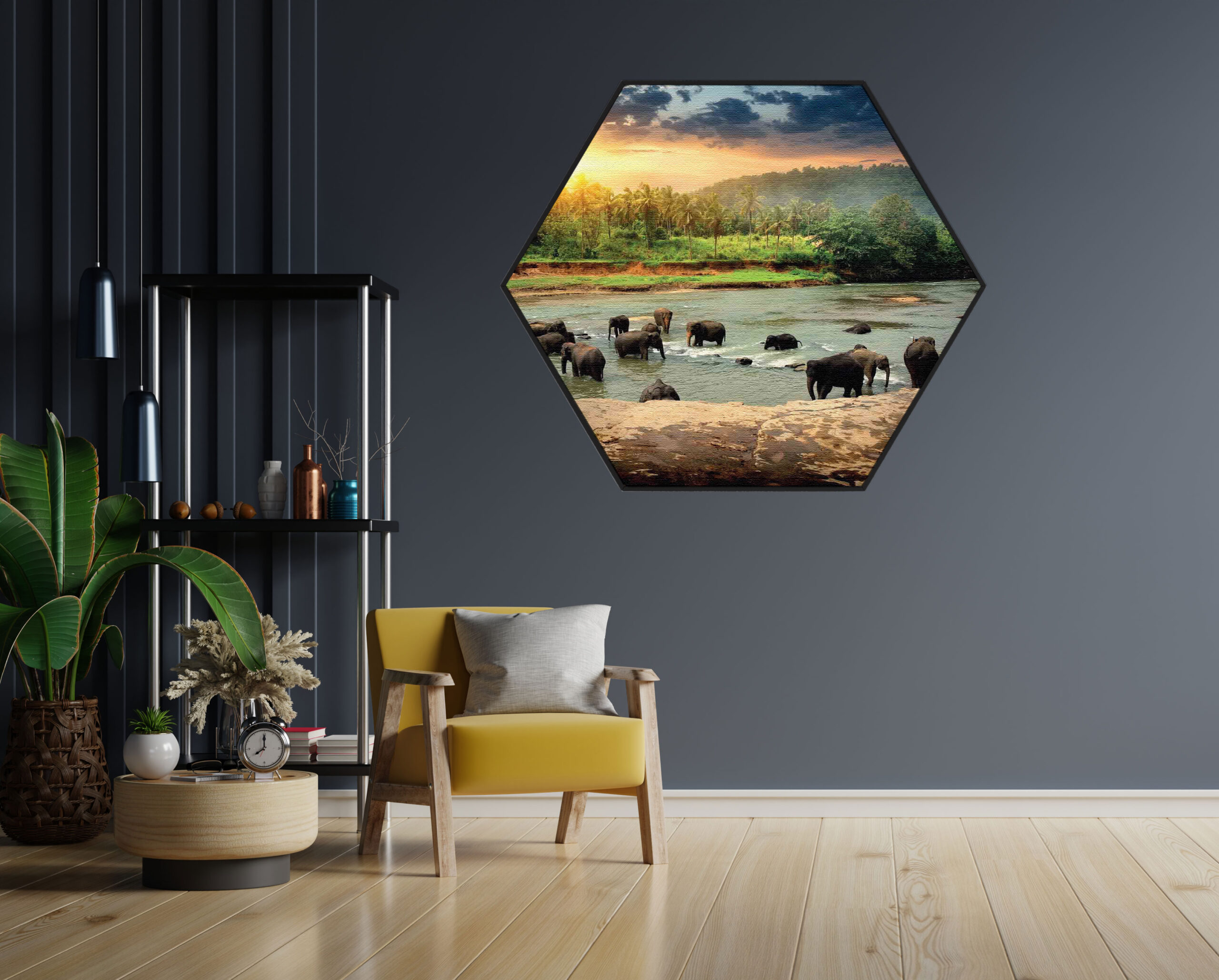 Akoestisch Schilderij De Groene Parkiet Hexagon Template Hexagon dieren 39 1 scaled 1