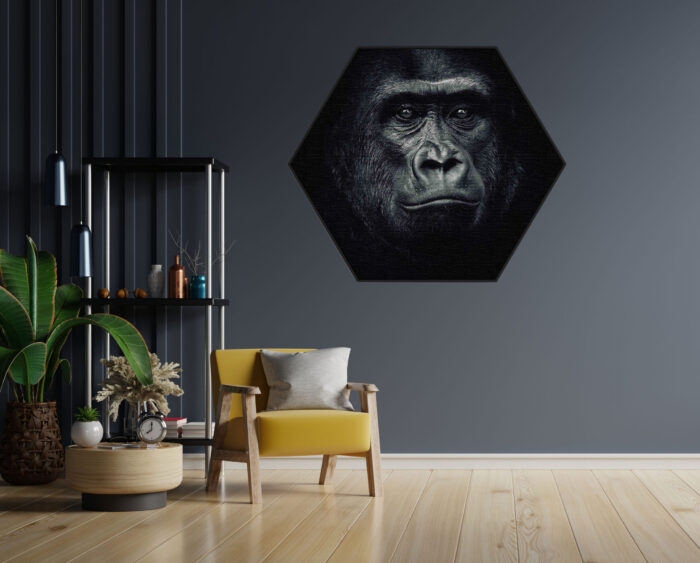 Akoestisch Schilderij De Gorilla Aap Hexagon Template Hexagon dieren 61 1 scaled 1