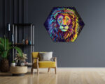 Akoestisch Schilderij Colored Lion Hexagon Template Hexagon dieren 64 1 scaled 1