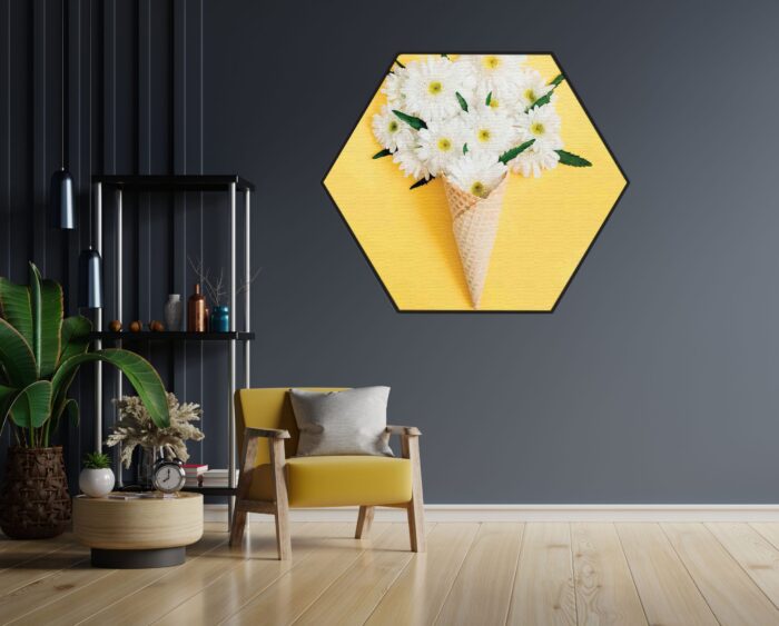 Akoestisch Schilderij Ijshoorn met Bloemen Hexagon Template Hexagon eten en drinken 15 1 scaled 1