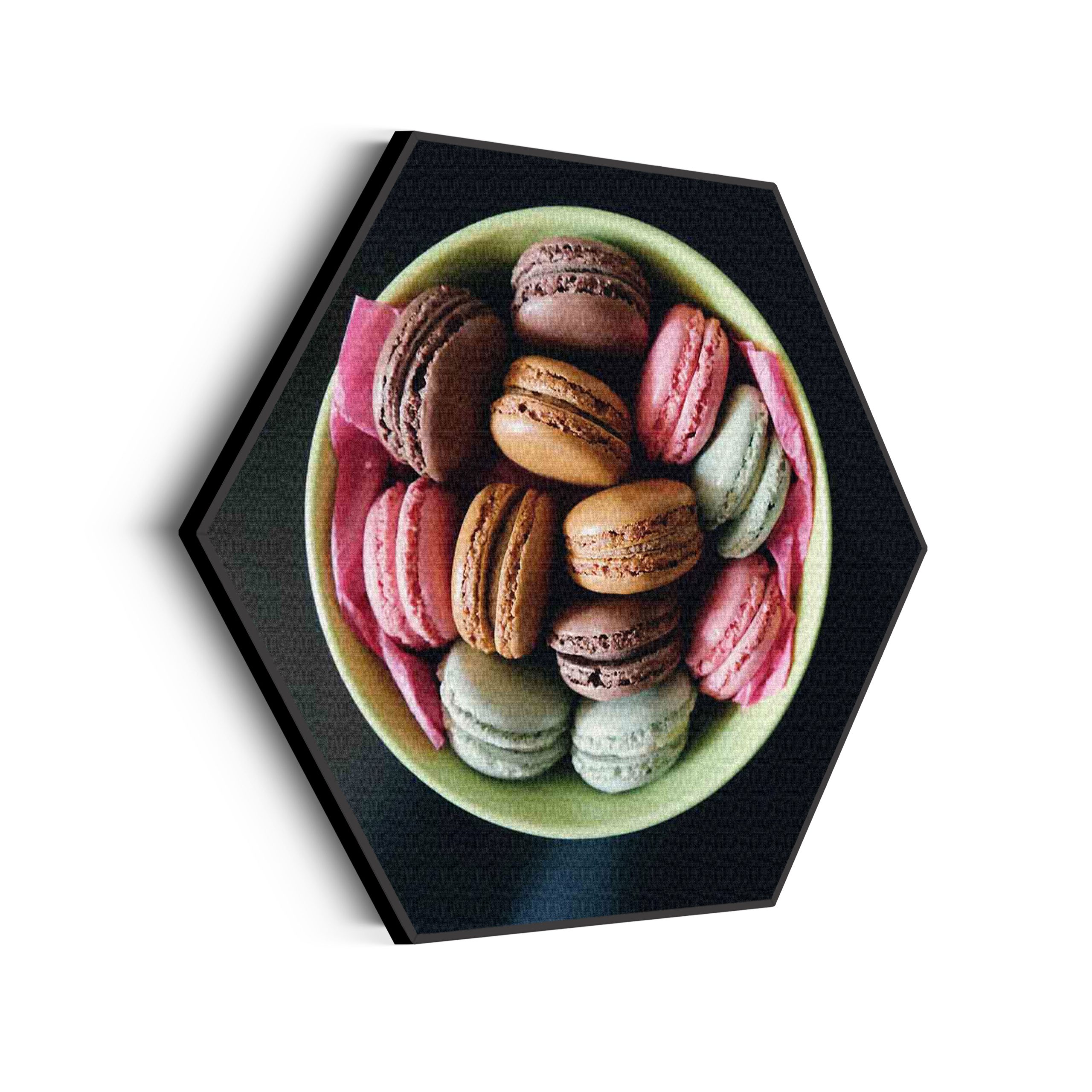 Akoestisch Schilderij Macarons 01 Hexagon Template Hexagon eten en drinken 18 scaled 1