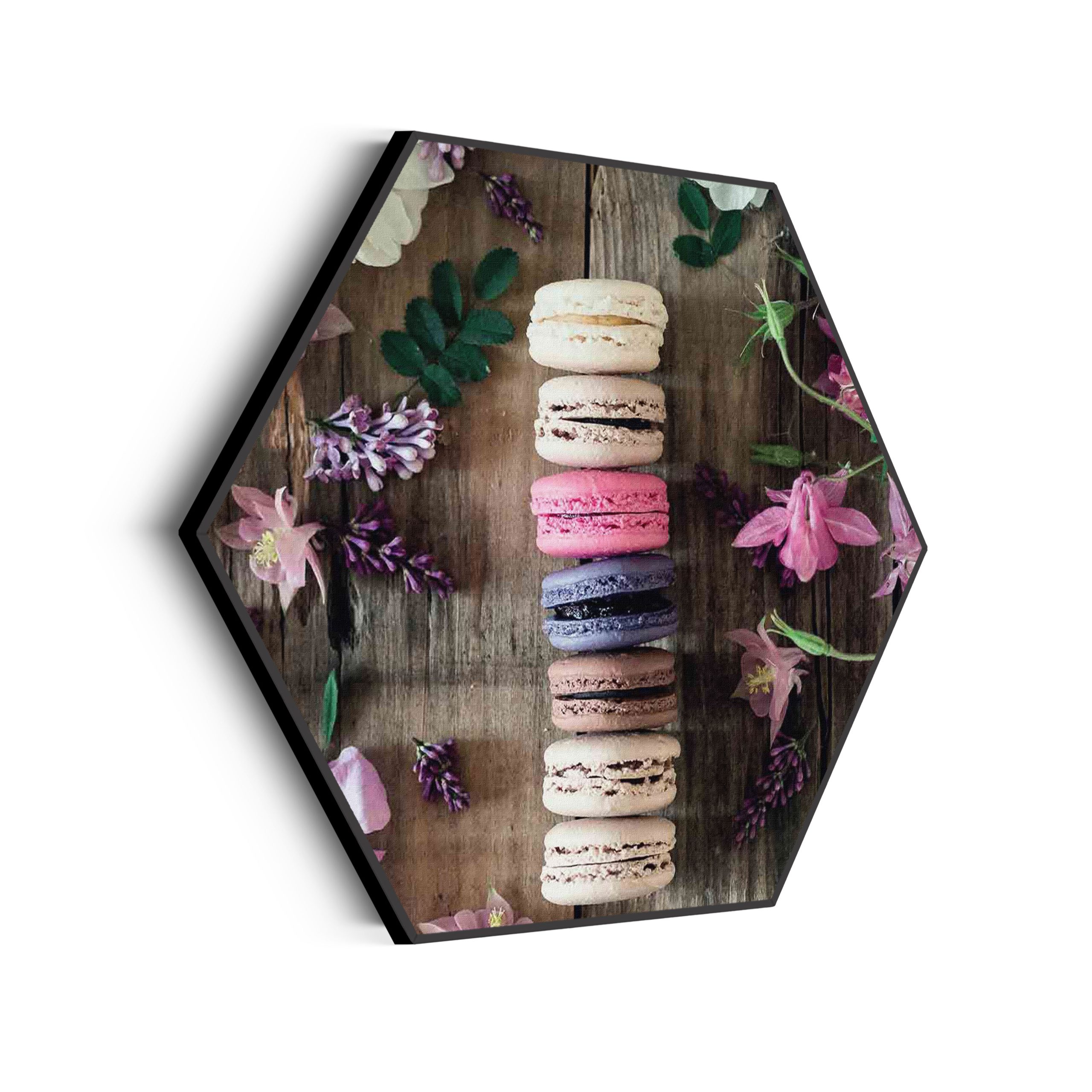 Akoestisch Schilderij Macarons op Bloemen Tafel Hexagon Template Hexagon eten en drinken 22 scaled 1
