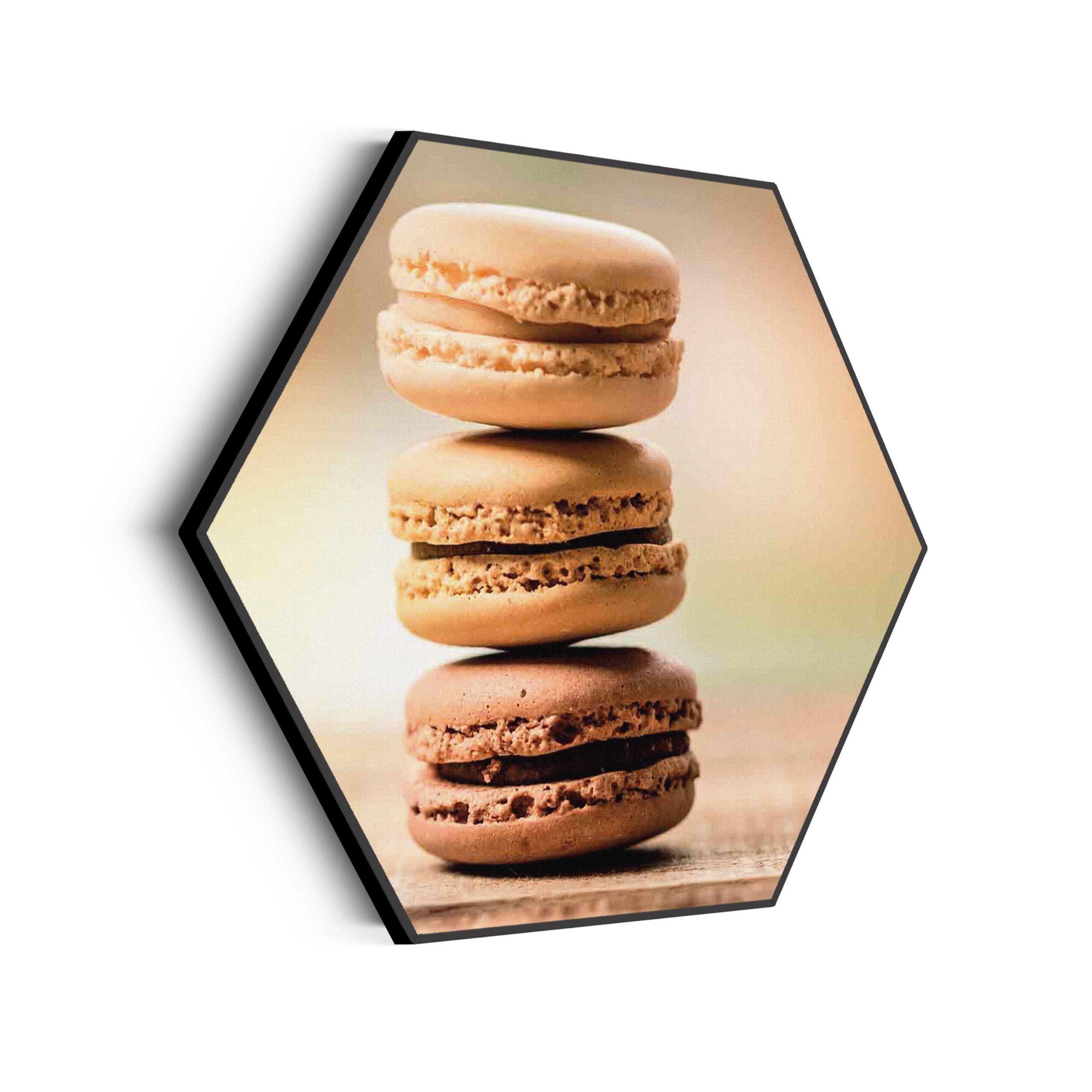 Akoestisch Schilderij Macarons Beige Tinten 02 Hexagon Template Hexagon eten en drinken 31 scaled 1