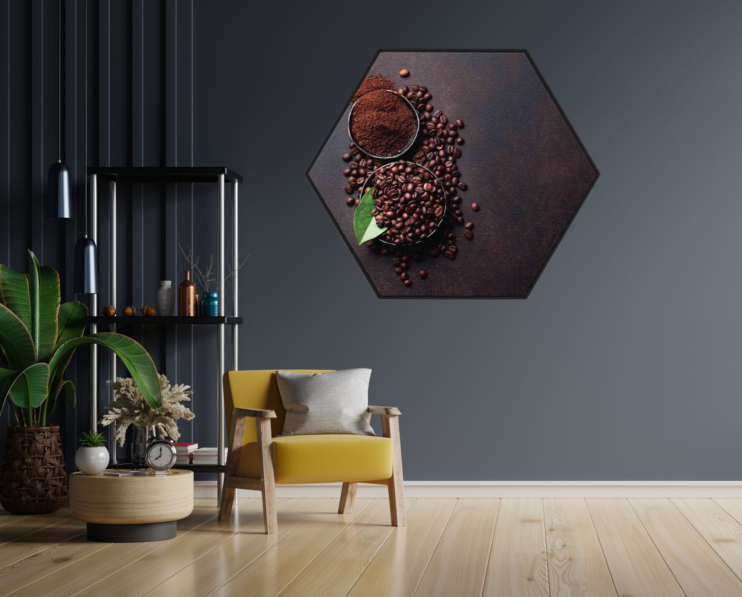 Akoestisch Schilderij Koffiebonen 01 Hexagon Template Hexagon eten en drinken 45 1 scaled 1