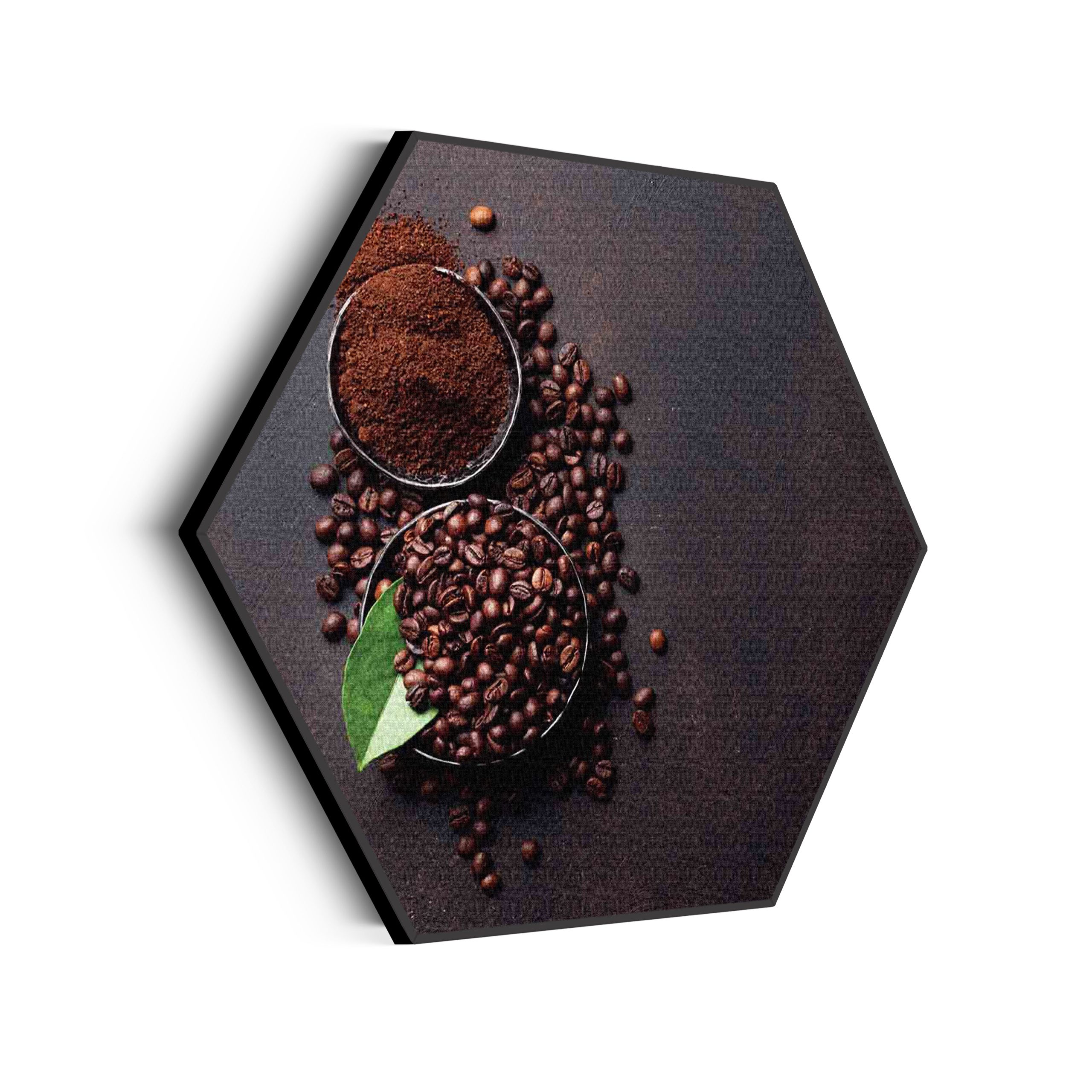 Akoestisch Schilderij Koffiebonen 01 Hexagon Template Hexagon eten en drinken 45 scaled 1
