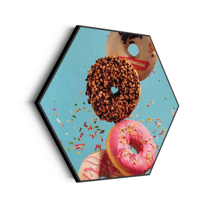 Akoestisch Schilderij Donuts Hexagon Template Hexagon eten en drinken 48 scaled 1