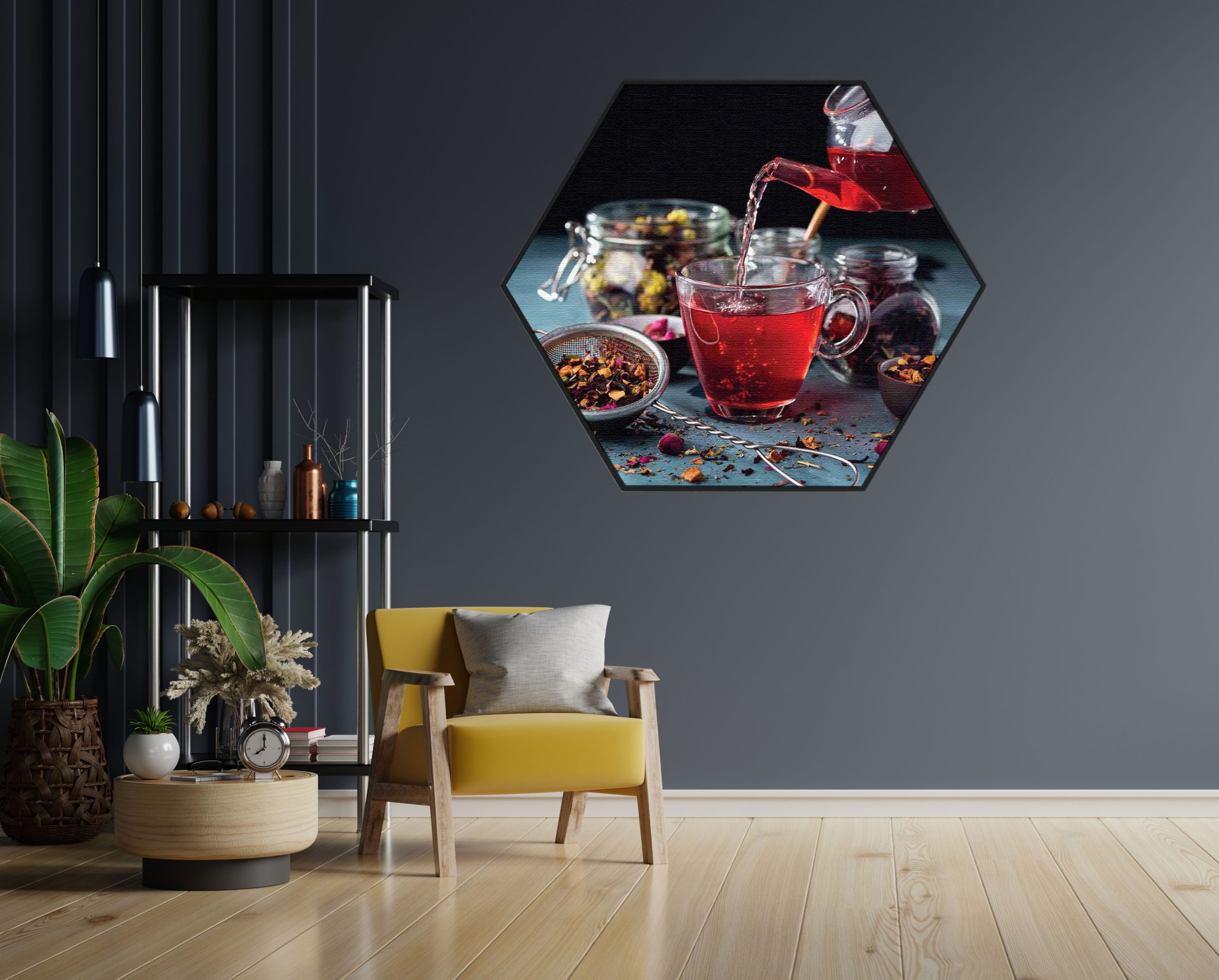 Akoestisch Schilderij Thee met Specerijen Hexagon Template Hexagon eten en drinken 58 1 scaled 1