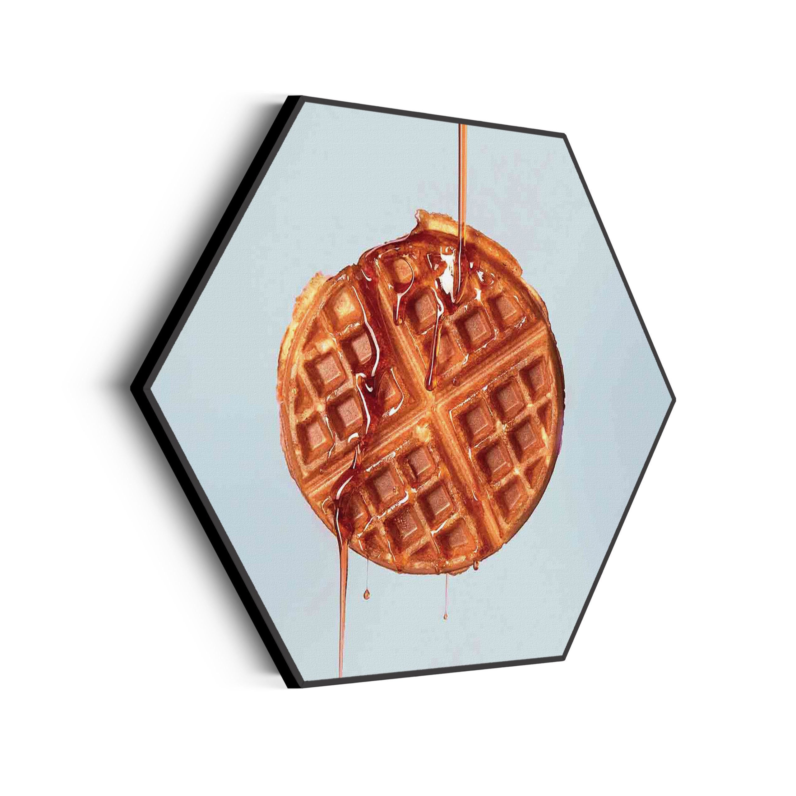 Akoestisch Schilderij Wafel met Karamelsaus Hexagon Template Hexagon eten en drinken 72 scaled 1
