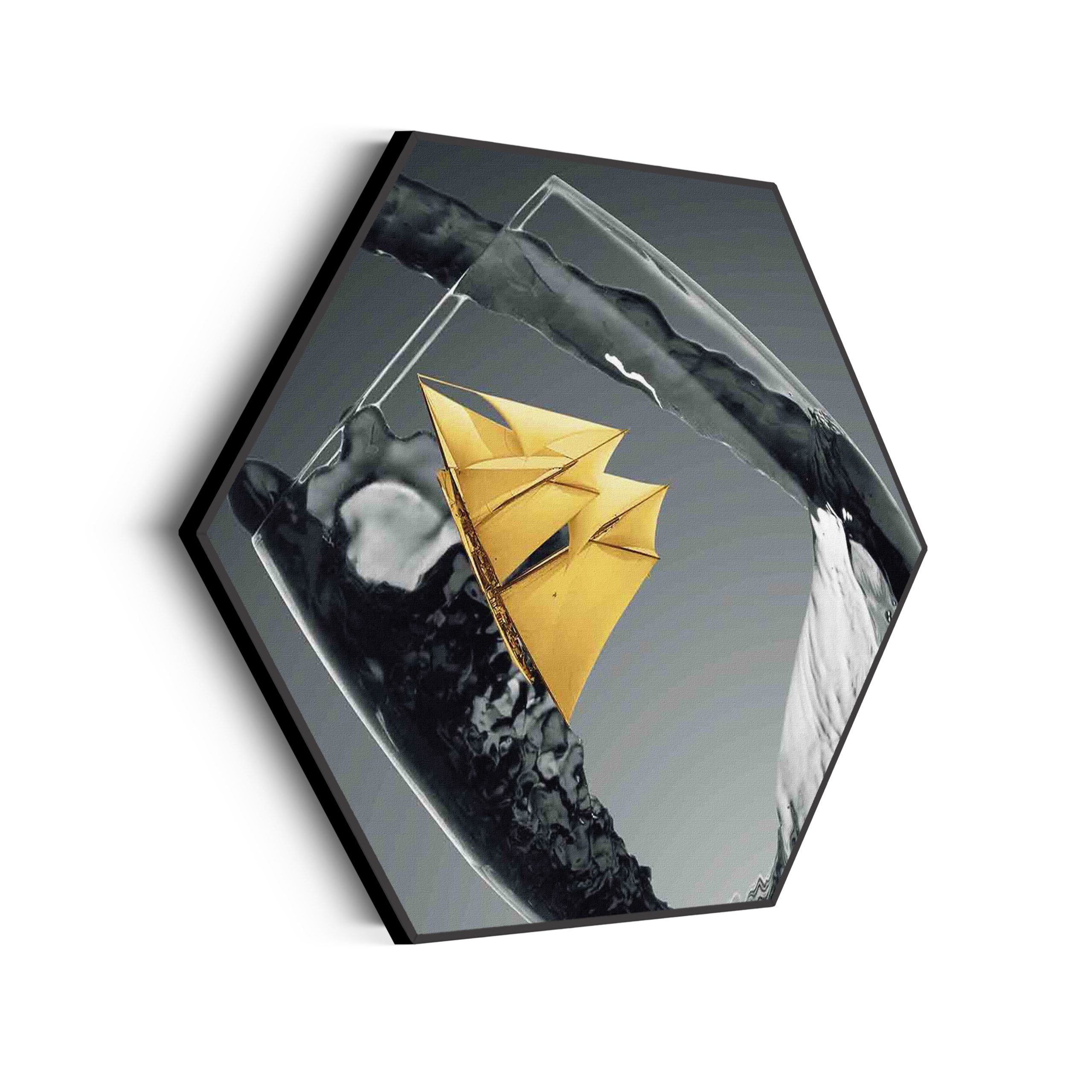 Akoestisch Schilderij Sailing Wine 03 Hexagon Template Hexagon eten en drinken 82 scaled 1